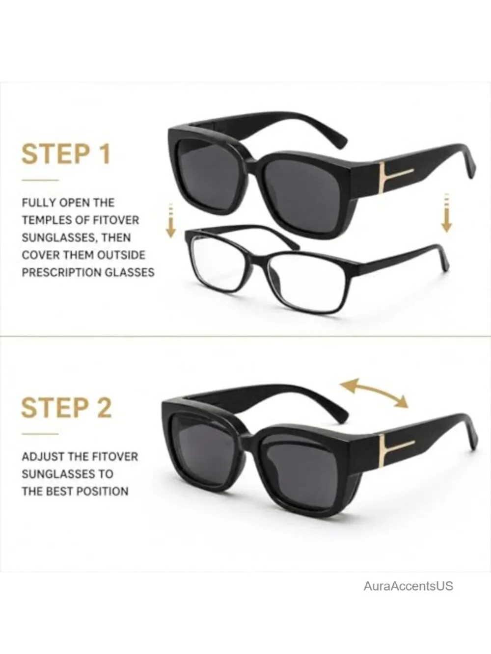 2-Pack Polarized Over-Glasses Sunglasses Oversized Fit Over Frames